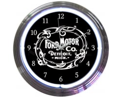 Ford Motor Company 1903 Heritage Emblem Neon Clock