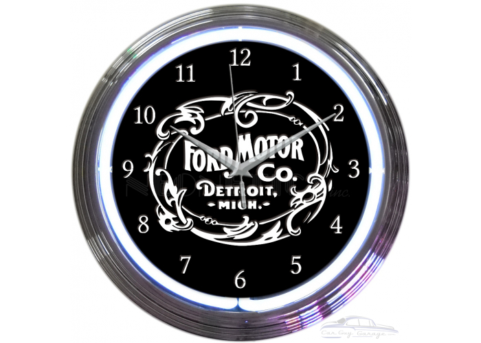 Ford Motor Company 1903 Heritage Emblem Neon Clock