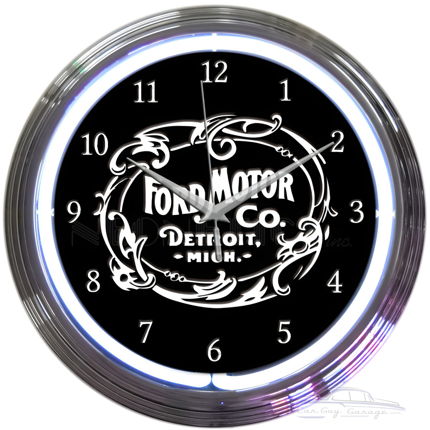 Ford Motor Company 1903 Heritage Emblem Neon Clock Ford Motor Company 1903 Heritage Emblem Neon Clock