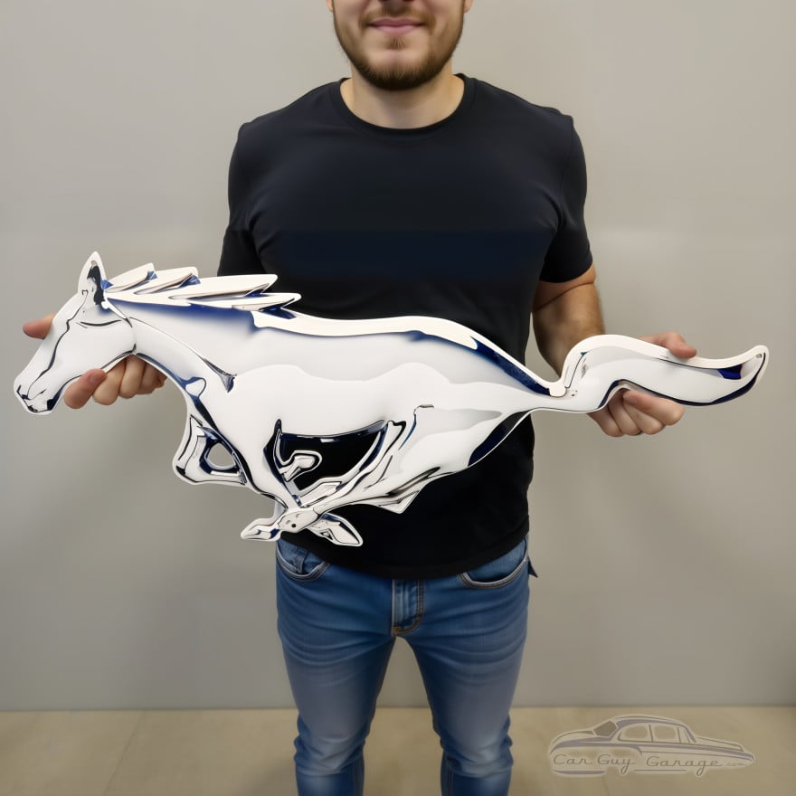 Ford Mustang Metal Sign - Pony Emblem Steel Wall Art