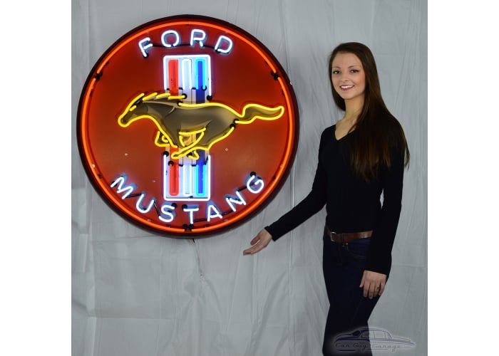 Ford Mustang Red 36 Inch Neon Sign