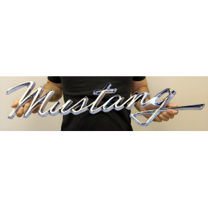 Ford Mustang Chrome-look Script Metal Wall Sign - Officially Licensed
