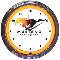 Ford Mustang Since 1964 Neon Wall Clock - 15" Round