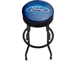Ford Oval Black Ribbed Shop Stool
