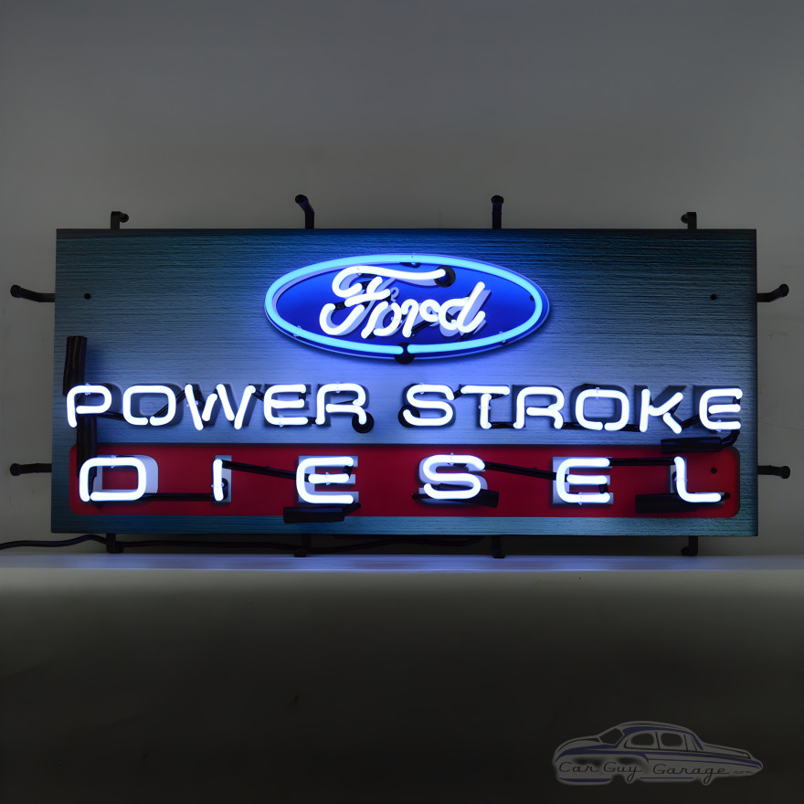 Ford Power Stroke Diesel Blue Oval Neon Sign - 33" x 14"