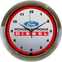 Ford Power Stroke Diesel Neon Wall Clock - 15" Round