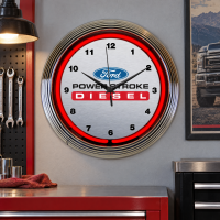 Ford Power Stroke Diesel Neon Wall Clock - 15 Inch