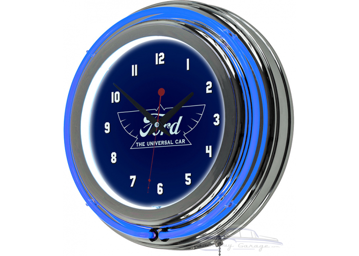 Ford The Universal Car Chrome Double Rung Neon Clock