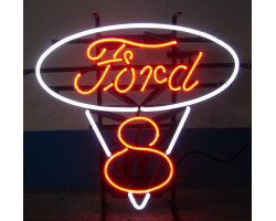 Ford V8 Red And White Neon Sign