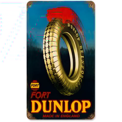 Fort Dunlop Tire Metal Sign - 8" x 14"