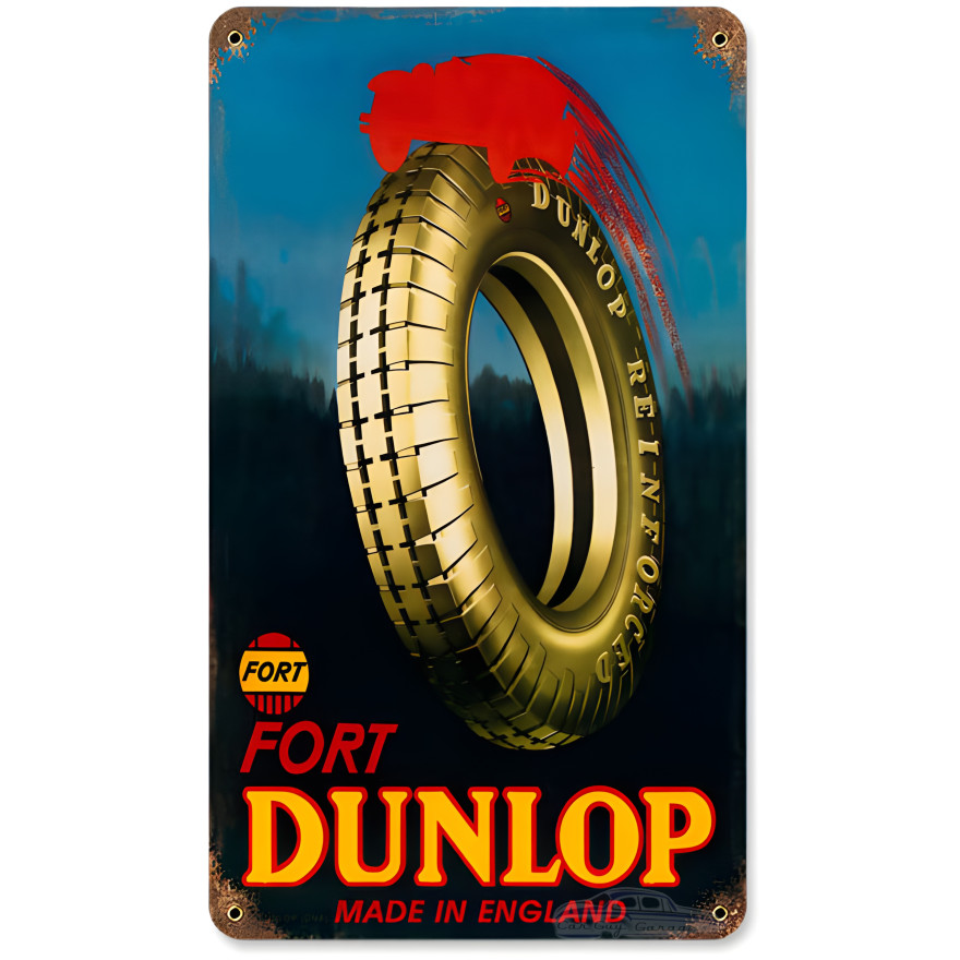Fort Dunlop Tire Metal Sign - 8" x 14"