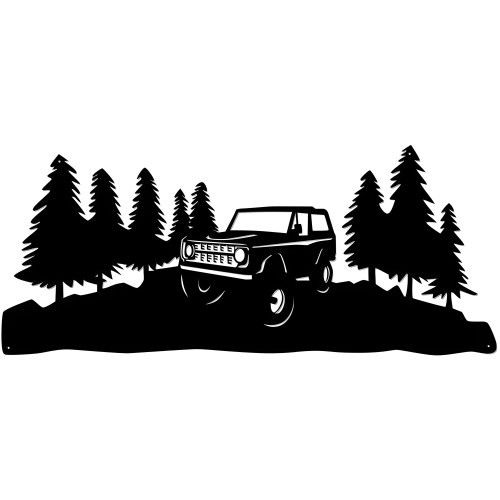 Four Wheel Cutout Metal Sign - 24" x 12"
