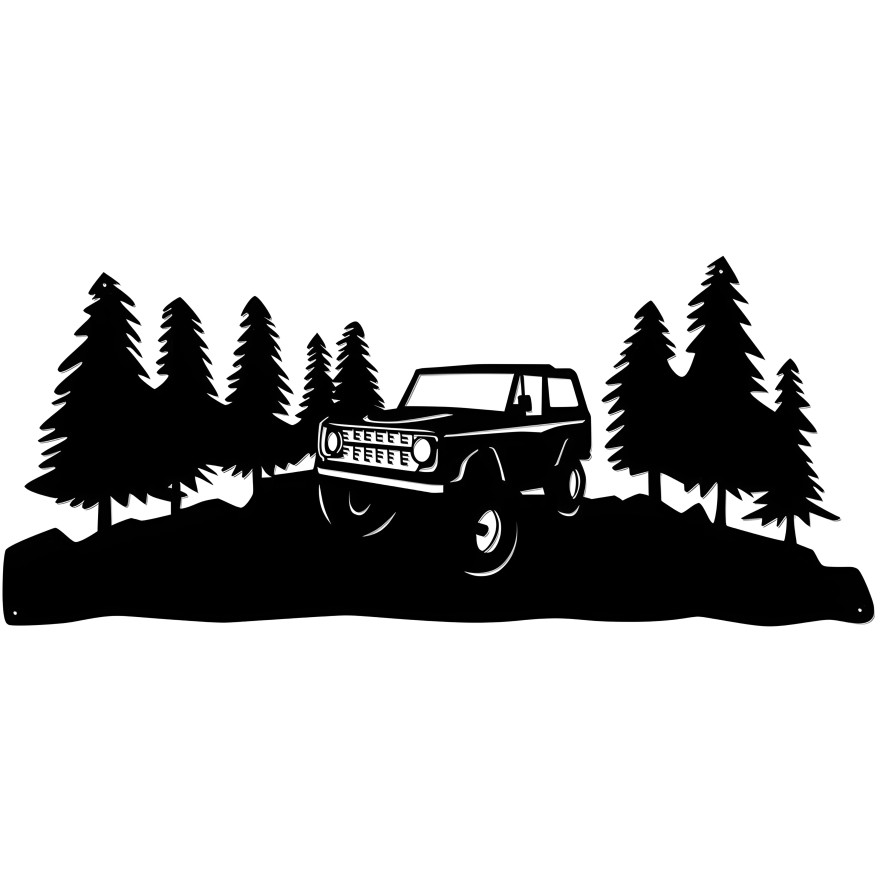 Four Wheel Cutout Metal Sign - 24" x 12"