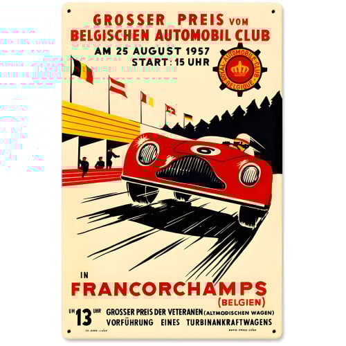 Francorchamps Metal Sign - 12" x 18"