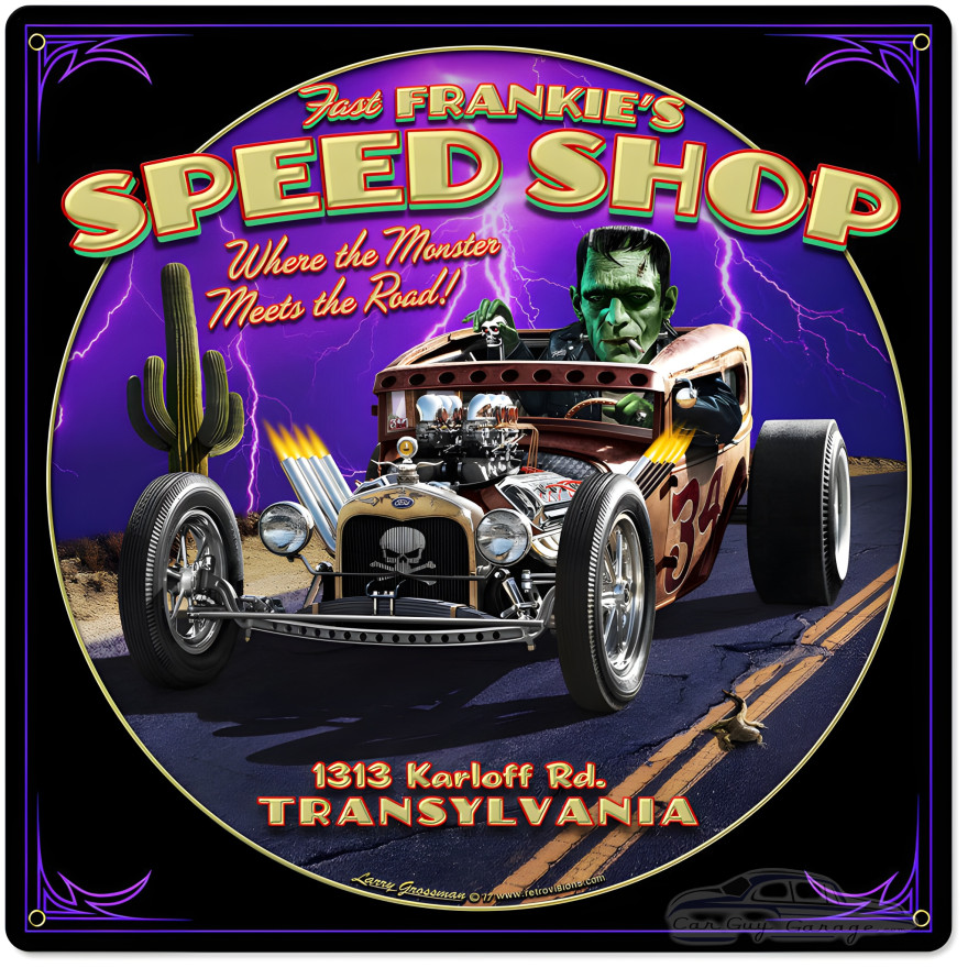 Frankie's Speed Shop Metal Sign - 24" x 24"