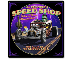 Frankie's Speed Shop Metal Sign - 12" x 12"