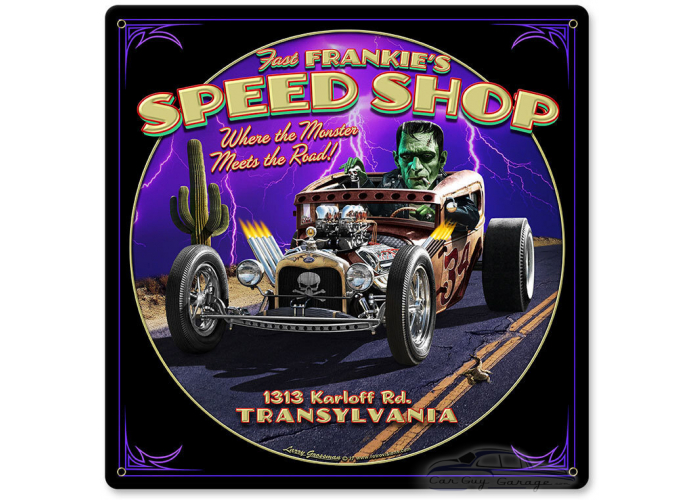 Frankie's Speed Shop Metal Sign - 12" x 12"