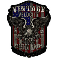 Freedom Racing Star and Stripes Metal Sign - 15" x 20"