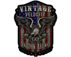 Freedom Racing Star and Stripes Metal Sign - 15" x 20"