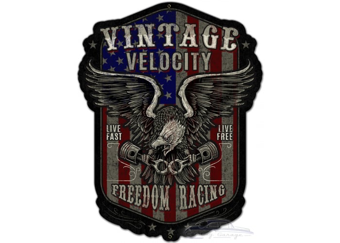 Freedom Racing Star And Stripes Metal Sign