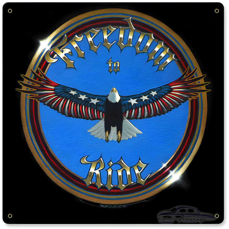 Freedom to Ride Metal Sign - 12" x 12"