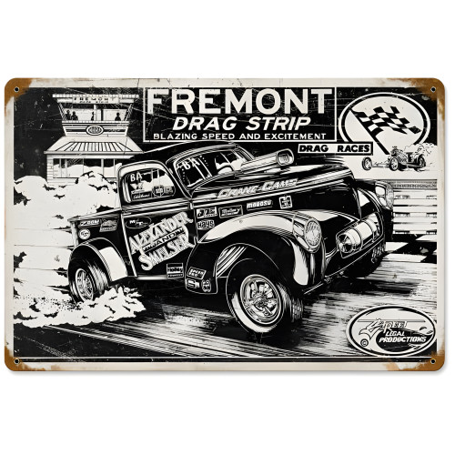 Freemont Drag Strip Metal Sign - 12" x 18"