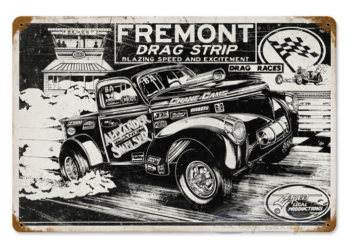Freemont Drag Strip Metal Sign - 12" x 18"