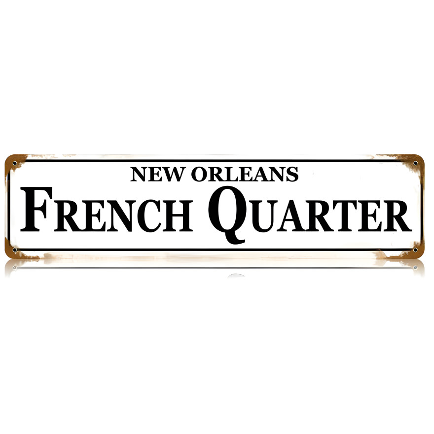 French Quarter Metal Sign - 20" x 5"