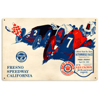 Fresno Speedway Metal Sign - 18" x 12"