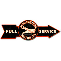 Full Service Aero Eastern Motor Oil Metal Sign - 32" x 11"