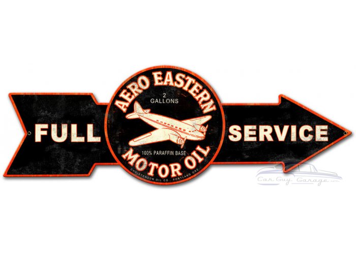 Full Service Aero Eastern Motor Oil Metal Sign - 32" x 11"