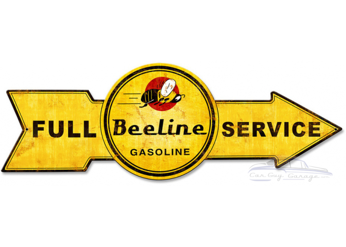 Full Service Beeline Gasoline Metal Sign - 32" x 11"