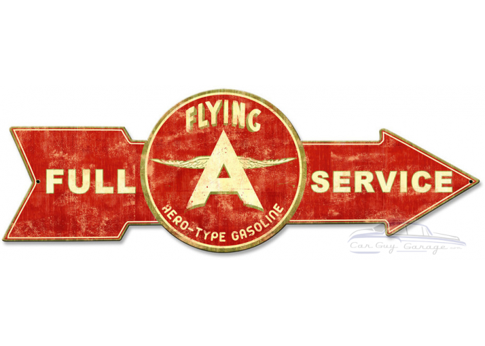 Full Service Flying A Metal Sign - 32" x 11"