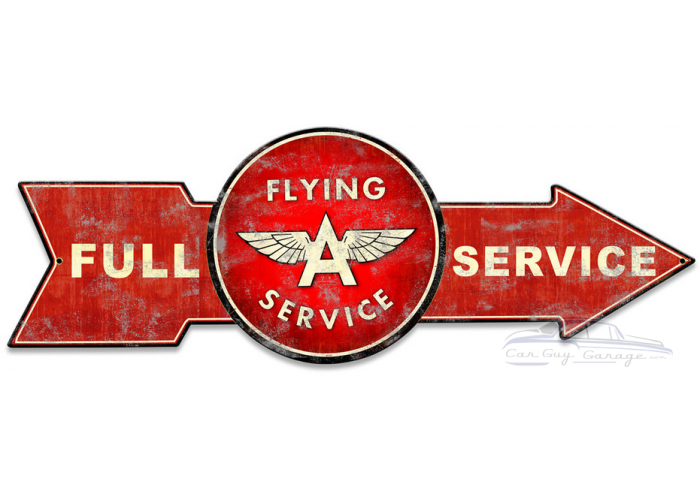Full Service Flying A Metal Sign - 32" x 11"