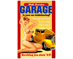 Full Service Garage Metal Sign - 24" x 36"