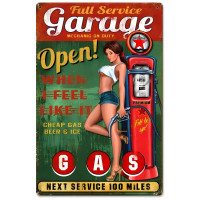 Full Service Garage 3 Metal Sign - 12" x 18"