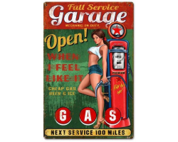 Full Service Garage 3 Metal Sign - 12" x 18"