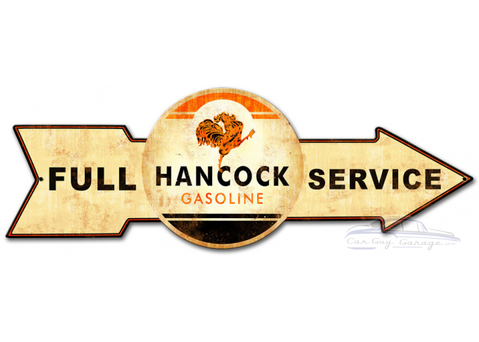 Full Service Hancock Gasoline Metal Sign