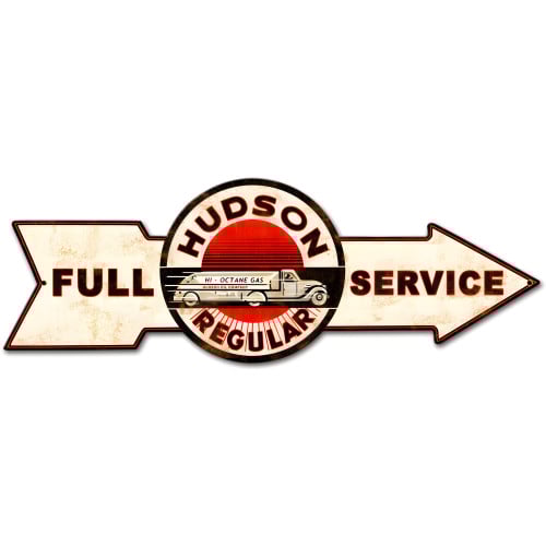 Full Service Hudson Regular Metal Sign - 32" x 11"