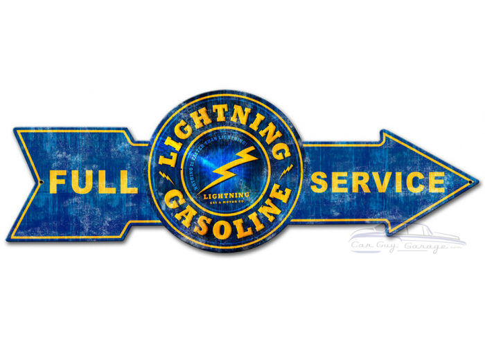 Full Service Lightning Gasoline Metal Sign