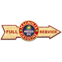Full Service Magnolia Gasoline Metal Sign - 32" x 11"