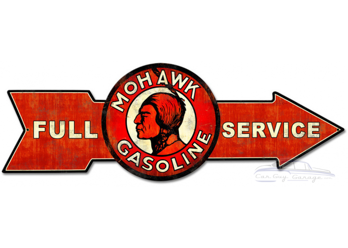 Full Service Mohawk Gasoline Metal Sign - 32" x 11"