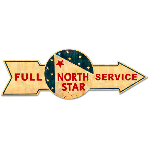 Full Service North Star Metal Sign - 32" x 11"