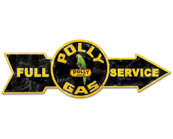 Full Service Polly Gas Metal Sign - 32" x 11"