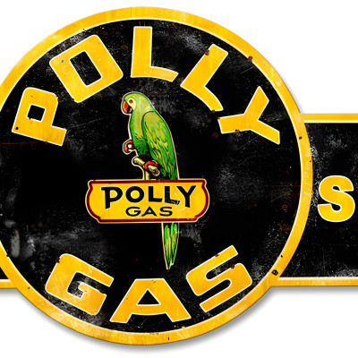 Full Service Polly Gas Metal Sign - Durable, Handmade, Easy Hang