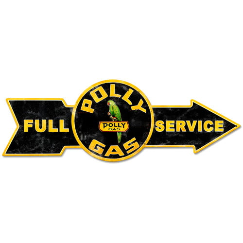 Full Service Polly Gas Metal Sign - 32" x 11"