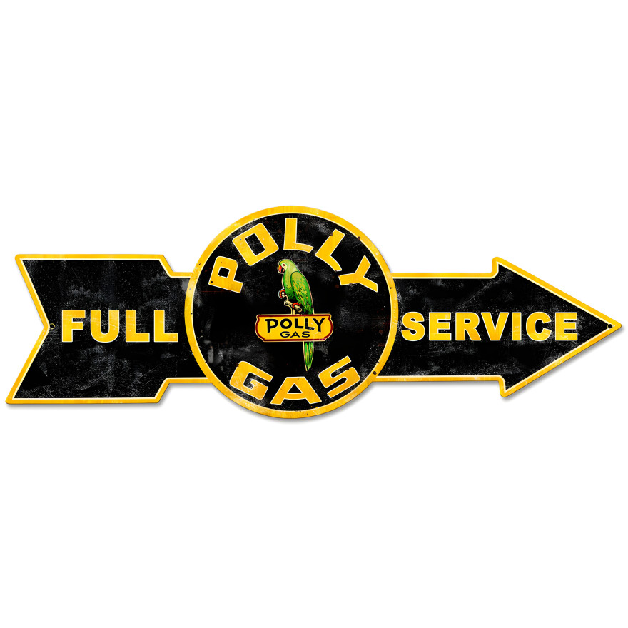 Full Service Polly Gas Metal Sign - 32" x 11"