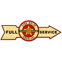 Full Service Star Motor Gasoline Metal Sign - 32" x 11"