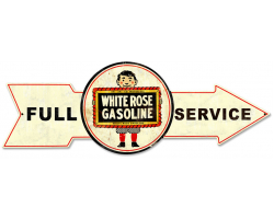 Full Service White Rose Gasoline Metal Sign
