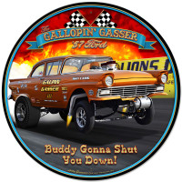 Gallopin' Gasser Metal Sign - 28" Round